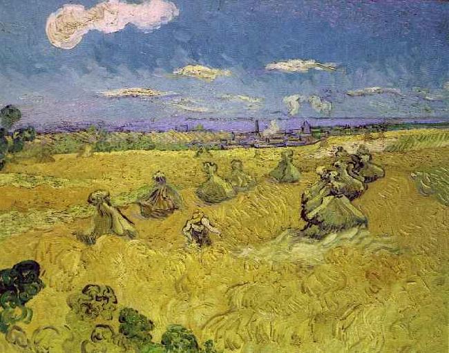 Vincent Van Gogh Wheat Stacks with Reaper oil painting picture